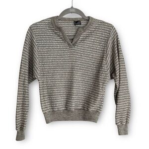 Tan and cream 80s vintage knit sweater